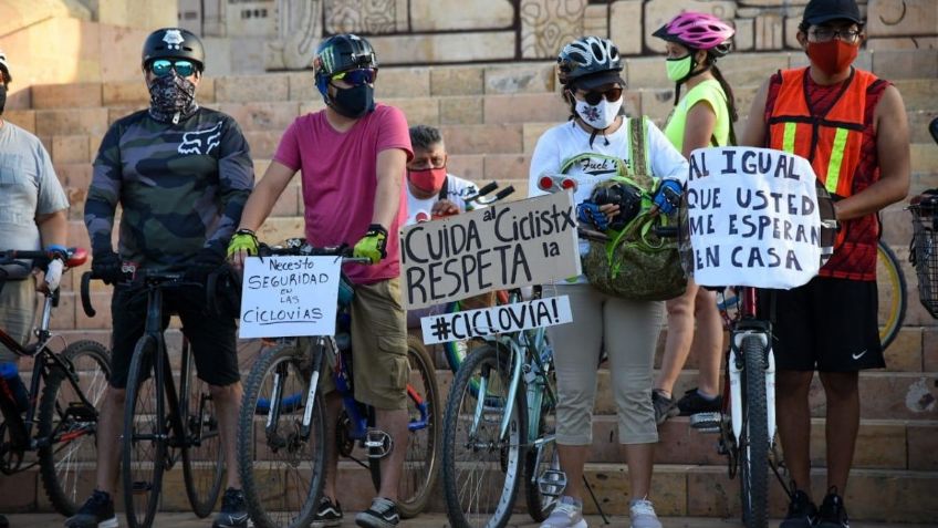 Ciclistas de Mérida protestan para exigir respeto a las ciclovías