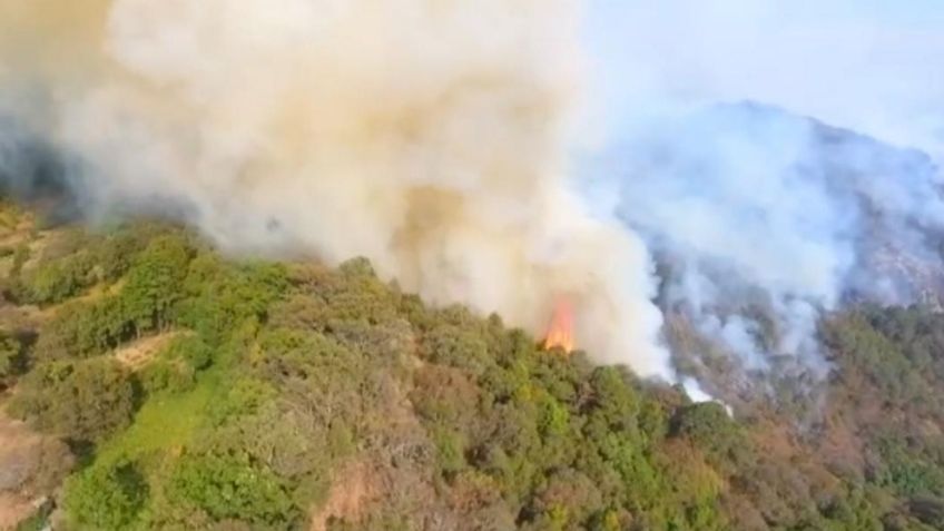 Seis brigadistas quedaron atrapados en el incendio de Tepoztlán