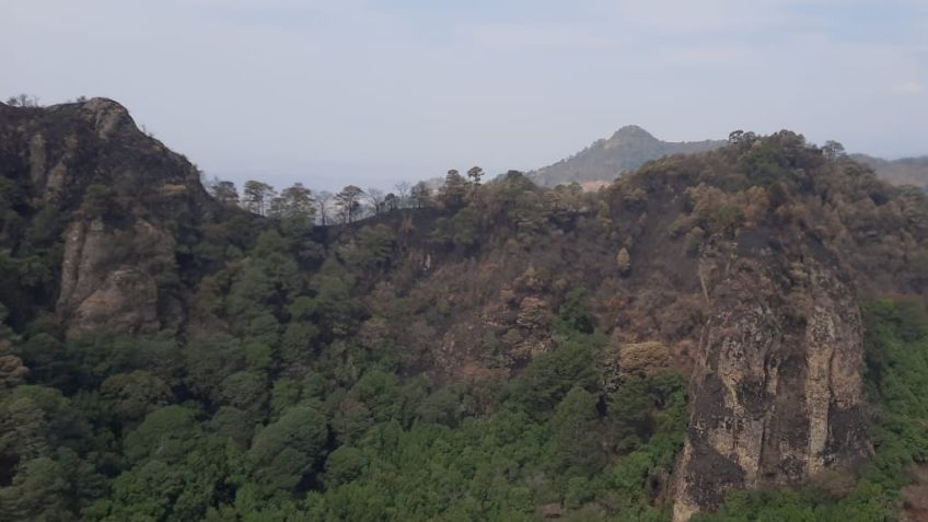 Reportan control total del incendio forestal en El Tepozteco