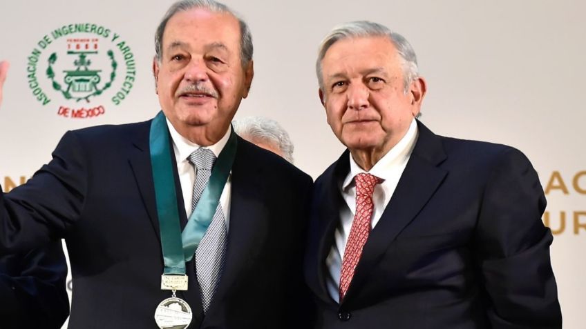 AMLO y Carlos Slim supervisan construcción del Tren Maya