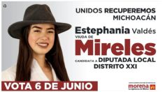 Michoacán: Estephania Valdés promueve candidatura a diputada local resaltando que es viuda de Mireles