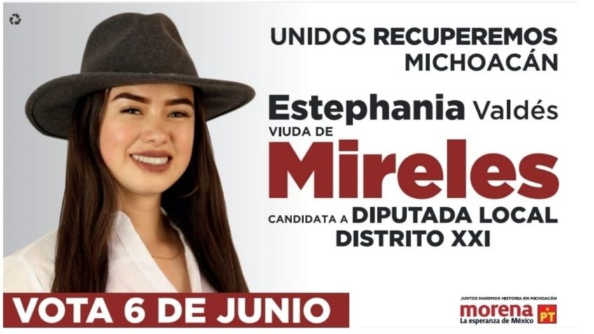 Michoacán: Estephania Valdés promueve candidatura a diputada local resaltando que es viuda de Mireles