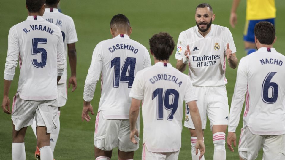 Benzema apareció con doblete y Odriozola completó la goleada. Foto: AFP