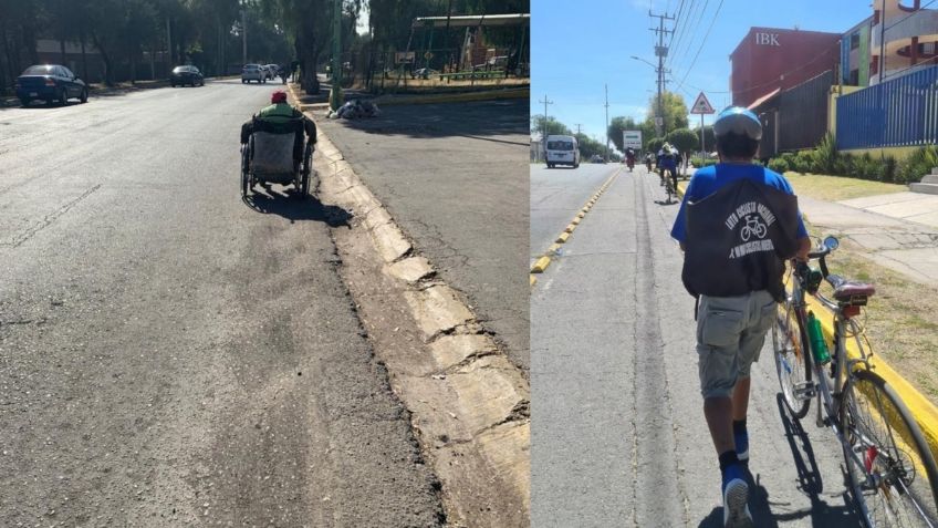 Ciclistas de Cuautitlán Izcalli protestan para la rehabilitación de la ciclovía