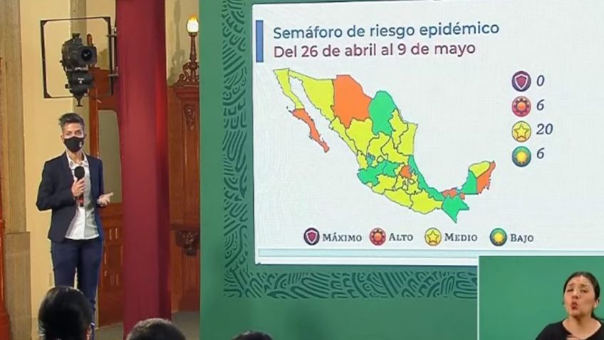 Semáforo Covid-19: México baja de 8 a 6 estados en verde; hay 20 entidades en amarillo