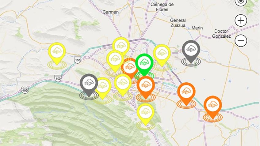 Se registra calidad del aire regular y mala en Zona Metropolitana de Monterrey