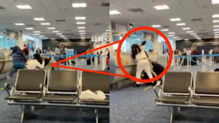 'Volaron' patadas, puñetazos y empujones en pelea CAMPAL del Aeropuerto en Miami: VIDEO VIRAL