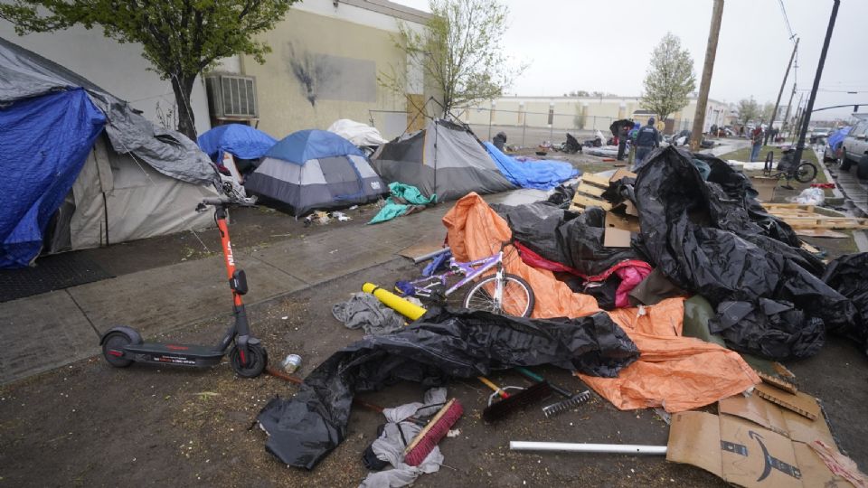 En el condado de Salt Lake, en el estado de Utah, se observan las carpas donde acampan las personas sin hogar. Foto: AP