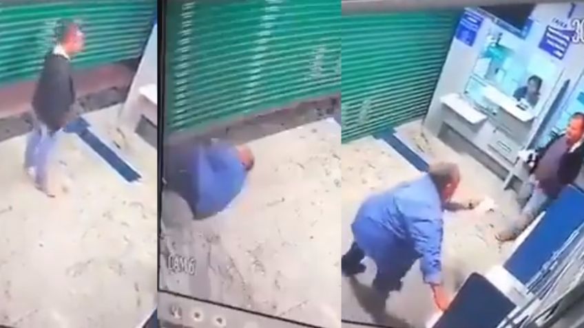 VIDEO VIRAL: Como en “Misión Imposible” hombre entra a banco segundos antes del cierren; espanta a dueño con su llegada