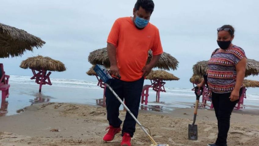 Semana Santa: regios buscan tesoros en playas de Tamaulipas