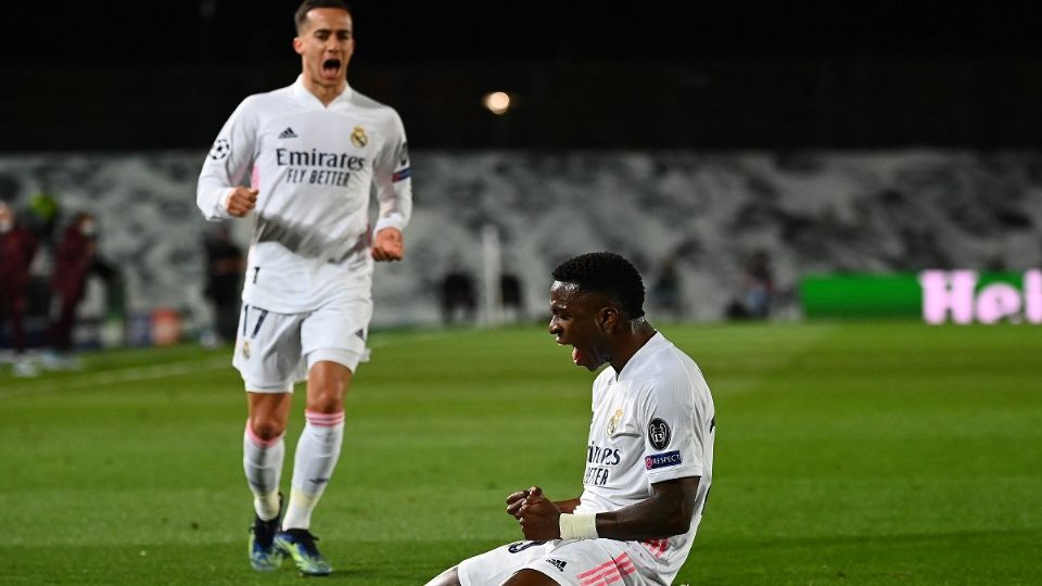 Vinicius Junior fue el hombre de la noche con dos goles ante el Liverpool. Foto: AFP