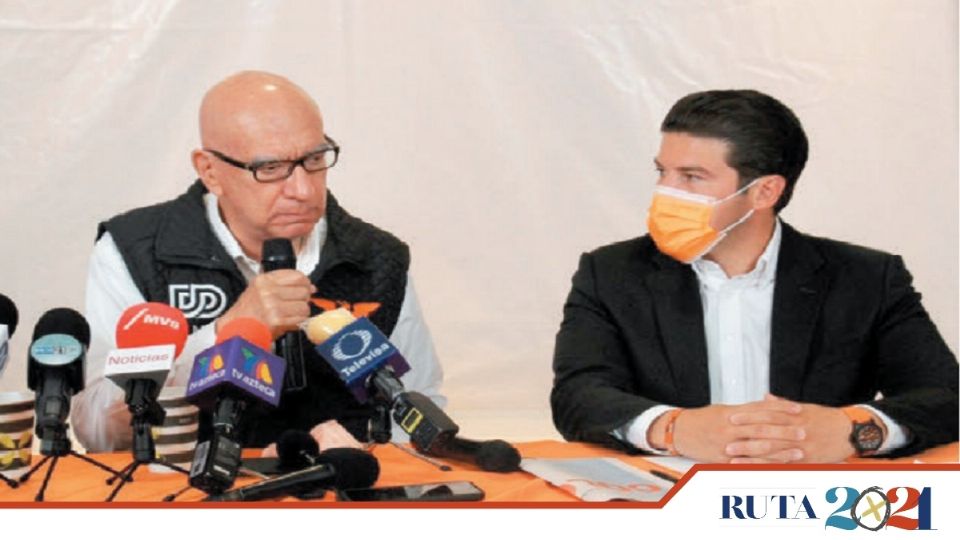 DEFENSA. El senador Dante Delgado y el candidato Samuel García rechazaron las acusaciones de la FGR. Foto: Especial