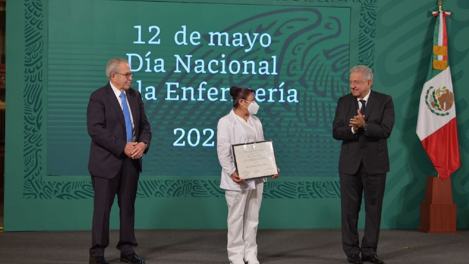 El presidente López Obrador conmemoró el Día de la Enfermería en la Conferencia Mañanera
FOTO: Daniel Ojeda