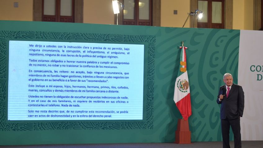 AMLO asegura que en su gobierno combate la corrupción y el amiguismo