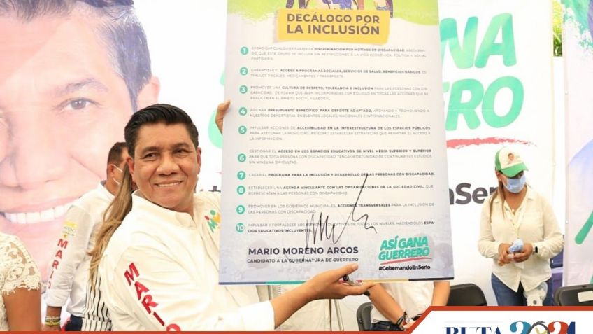 Firma Mario Moreno decálogo por la inclusión en Guerrero