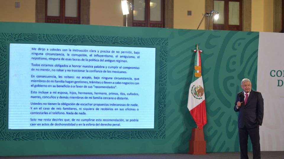 El presidente López Obrador en la Conferencia de Palacio Nacional 
FOTO: Daniel Ojeda