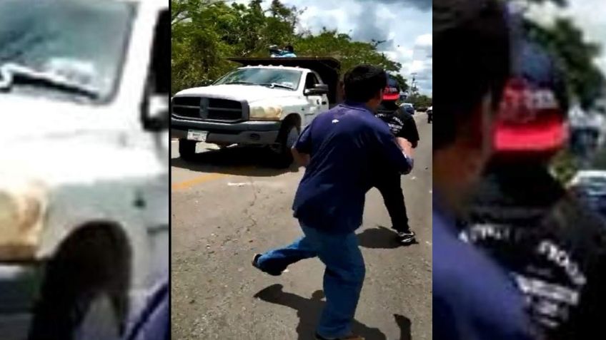 Panistas y priístas se enfrentan a pedradas en Yucatán: VIDEO