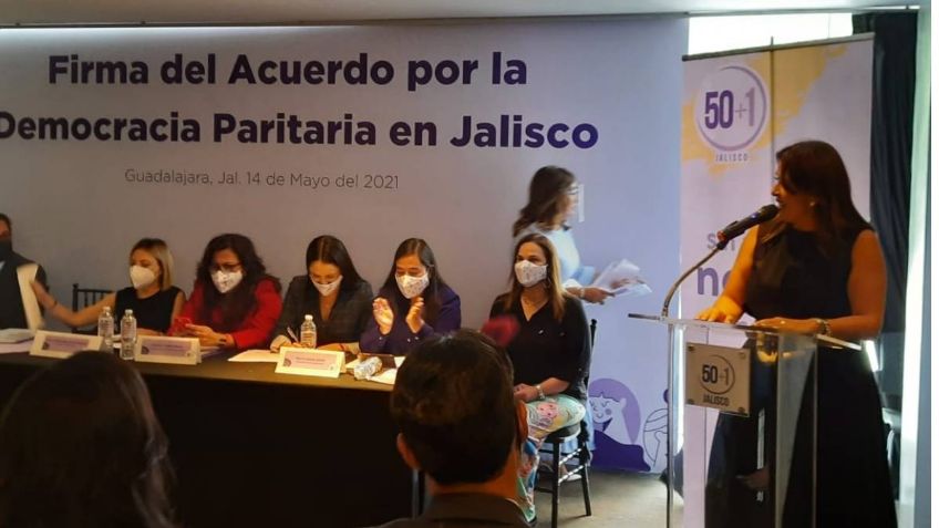 Colectivo 50+1 firma  Acuerdo por la Democracia y la no violencia paritaria en Jalisco