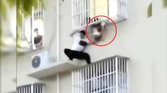 ¡Héroe sin capa! Hombre salva a niña de 2 años que colgaba de un SEXTO PISO | VIDEO VIRAL