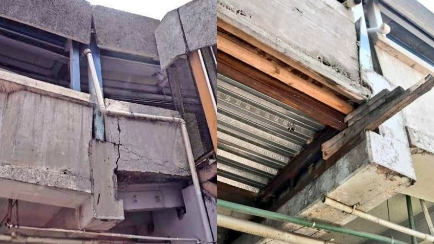 ¡Tecnología de punta! Internautas se burlan de "reparación" de puente en Metro Pantitlán