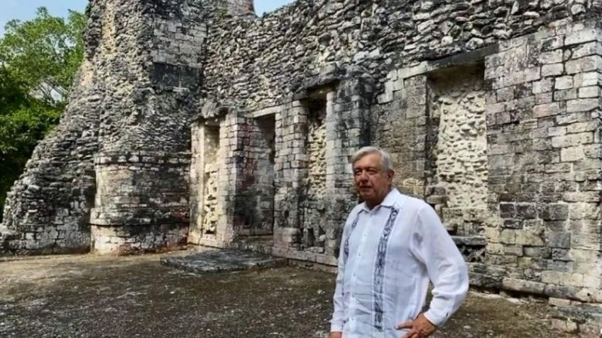 AMLO supervisa obras del Tren Maya en Chicanná: VIDEO