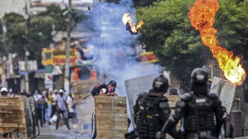 Protestas en Colombia. Foto: EFE