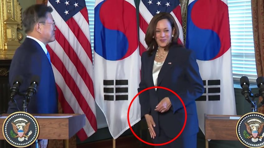 Kamala Harris limpia su mano después de saludar a presidente de Corea del Sur: VIDEO VIRAL