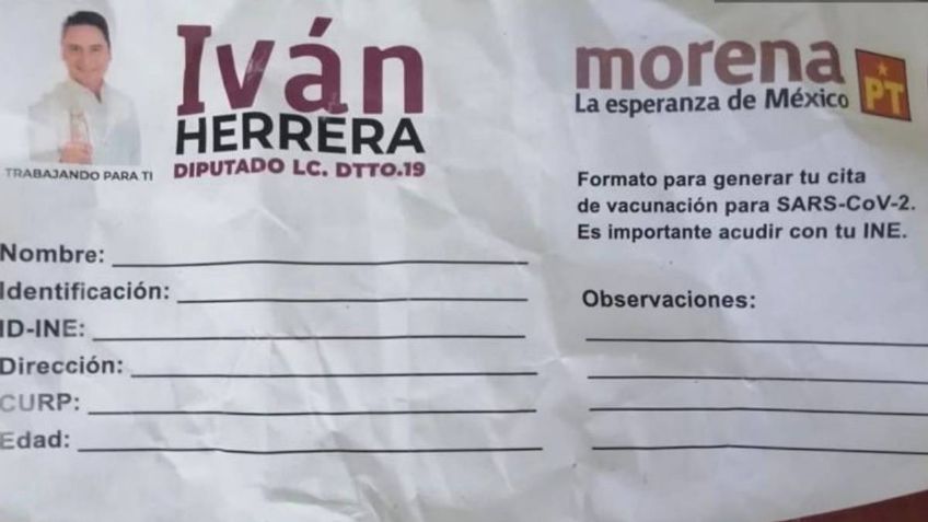 Candidato de Puebla se promueve con vacunas contra el Covid-19