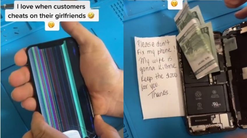 VIDEO VIRAL: Técnico abre celular y descubre “soborno” para no revelar infidelidad del cliente