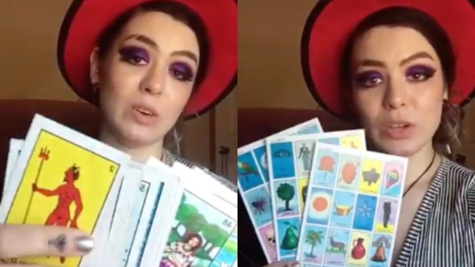 Tiktoker confunde la lotería mexicana con cartas del tarot. Foto: Especial