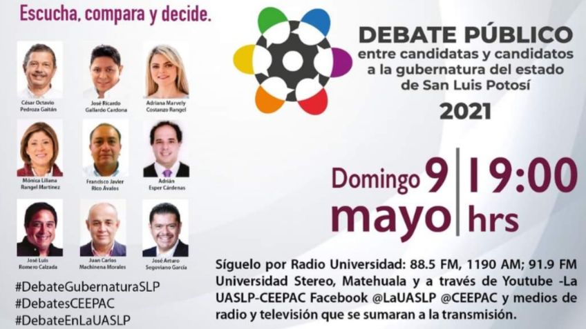 Estos son los temas del primer debate entre aspirantes a la gubernatura de SLP