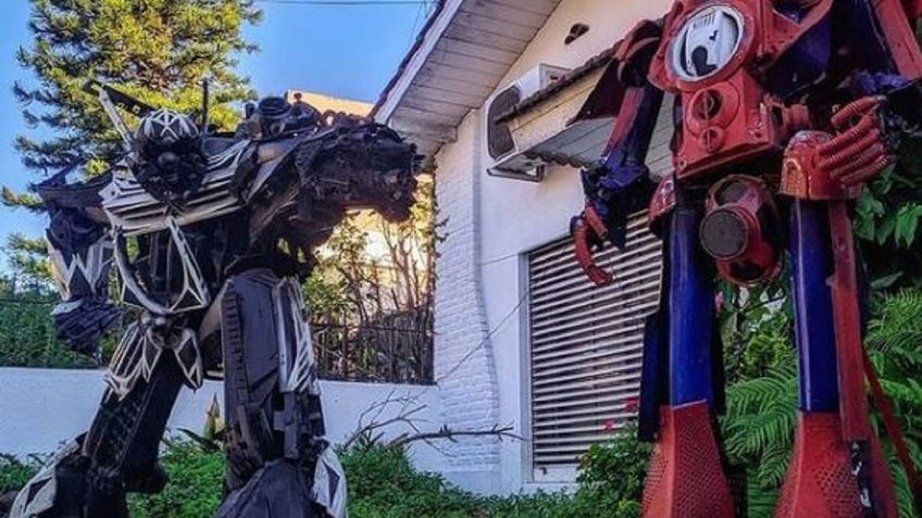 ¡Como en las películas! TRANSFORMERS vigilan jardín de una residencia en Argentina: FOTOS