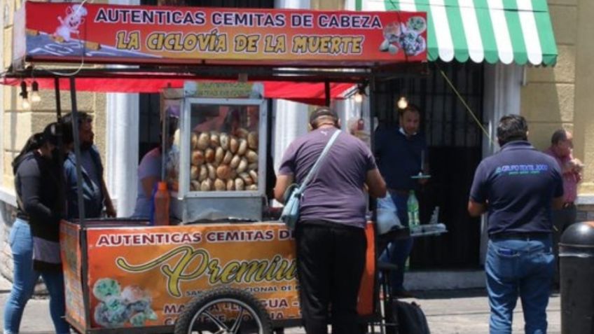 ¡Cáele por una cemita! Llega carrito de comida en "la ciclovía de la muerte" | FOTO