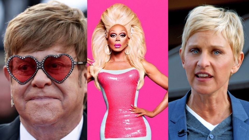 Ellen Degeneres, Elton Johnn y RuPaul son algunos de los personajes más icónicos dentro de la comunidad LGBT+. Foto: Especial