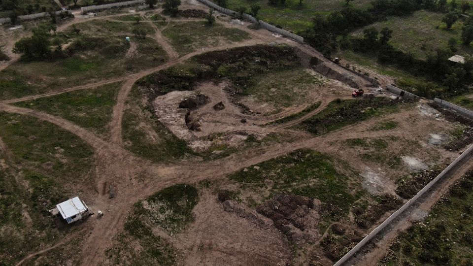 MAPA EN RIESGO.  El área que rodea a la Zona Arqueológica de las pirámides peligra por las obras. Foto: AP