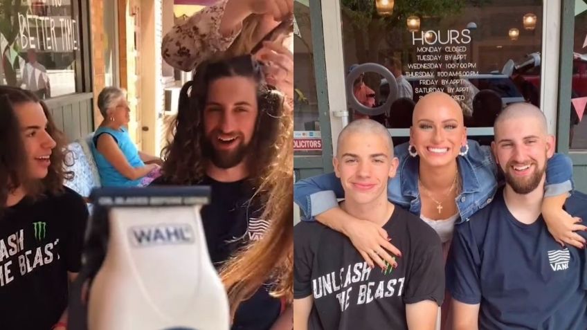 ¡Emotivo gesto! Hermanos se rapan para regalarle una peluca a su prima con alopecia | VIDEO