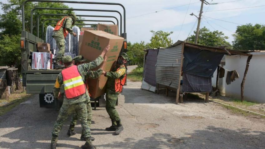 Sedena reanuda apoyos para damnificados por inundaciones en Tabasco