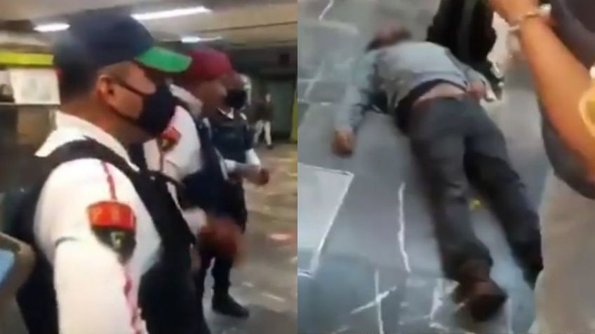 En CDMX, policía noquea a usuario del Metro por no usar cubrebocas; ya fue separado de su cargo | VIDEO