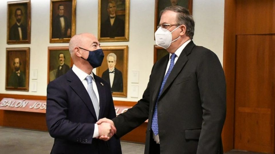 Marcelo Ebrard, titular de la SRE, y Alejandro Mayorkas, secretario de Seguridad Nacional de EU. Foto: Cuartoscuro