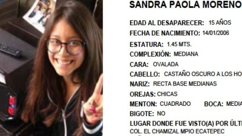 Emiten ficha para localizar a la menor Sandra Paola Moreno Rodríguez; desapareció en Ecatepec