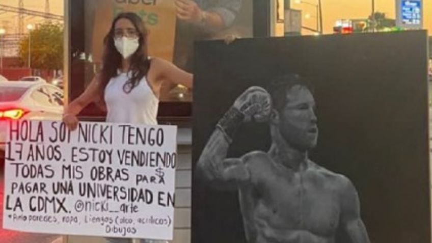 “Canelo” atiende llamado de joven en redes, le compra una pintura que le hizo para ir a la Universidad