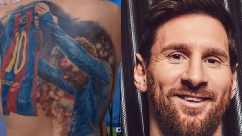 Lionel Messi cumple sueño de aficionado al firmarle su tatuaje: VIDEO