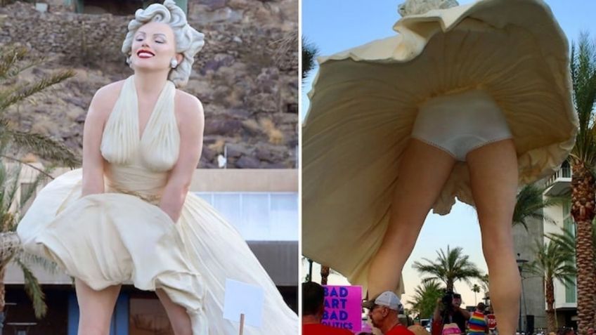 Protestan contra estatua gigante de Marilyn Monroe por considerarla misógina en Estados Unidos