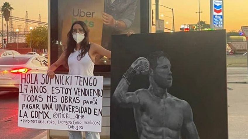 Canelo Álvarez compra obra de arte a joven artista para ayudarlo a pagar sus estudios