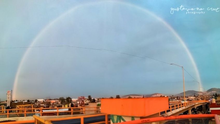 Imponente ARCOIRIS adorna la mañana en Ecatepec: FOTOS