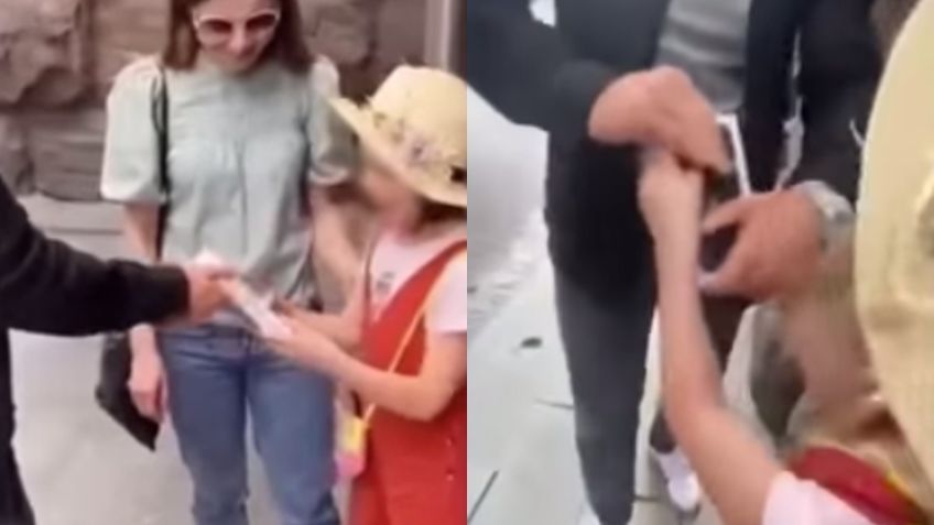 Tiktoker le regala iPhone a una niña, pero se lo arrebata al dejar de grabar | VIDEO