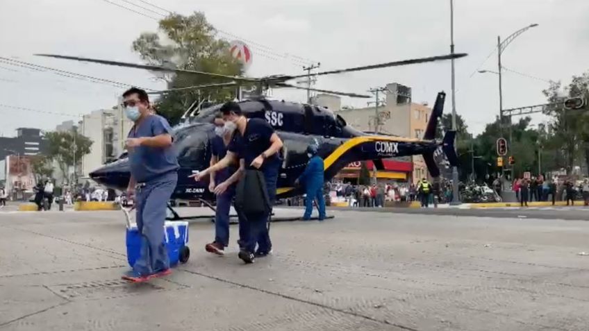 Helicóptero Cóndor de la SSC traslada un corazón humano para salvarle la vida a una persona