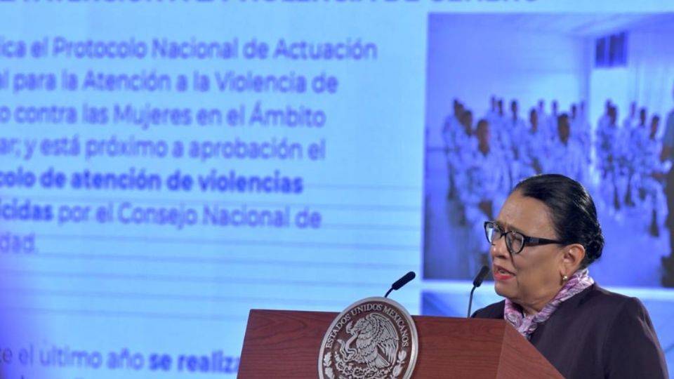 Rosa Icela Rodríguez habló sobre las acciones del gobierno en contra del feminicidio 
FOTO: Guillermo O´Gam