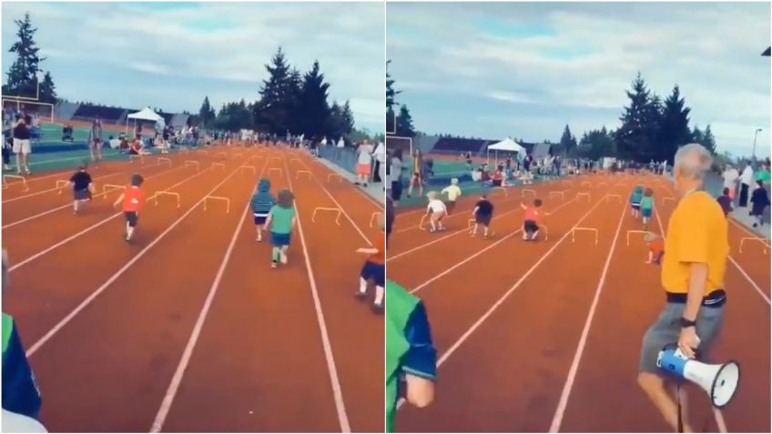 VIDEO VIRAL: Niños corren en competencia de obstáculos y sus reacciones inundan de ternura las redes