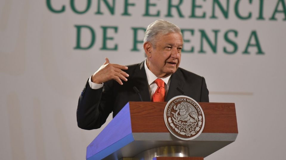 El presidente López Obrador en la Conferencia Mañanera de Palacio Nacional 
FOTO: Daniel Ojeda